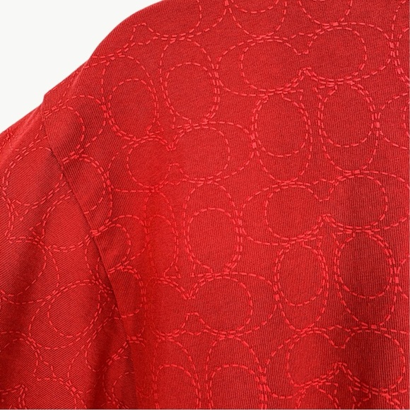 Coach Women’s Signature Logo Cropped Boxy Crew Neck T-Shirt | Size XS | Red - Picture 11 of 12